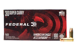 Federal Ammunition 30 Super Carry 100gr FMJ Ammo comes in a box of 50